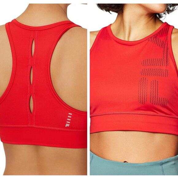 Fila Grete High Neck Sports Bra SMALL Red Racerback Longline Athletic Workout - Picture 1 of 12